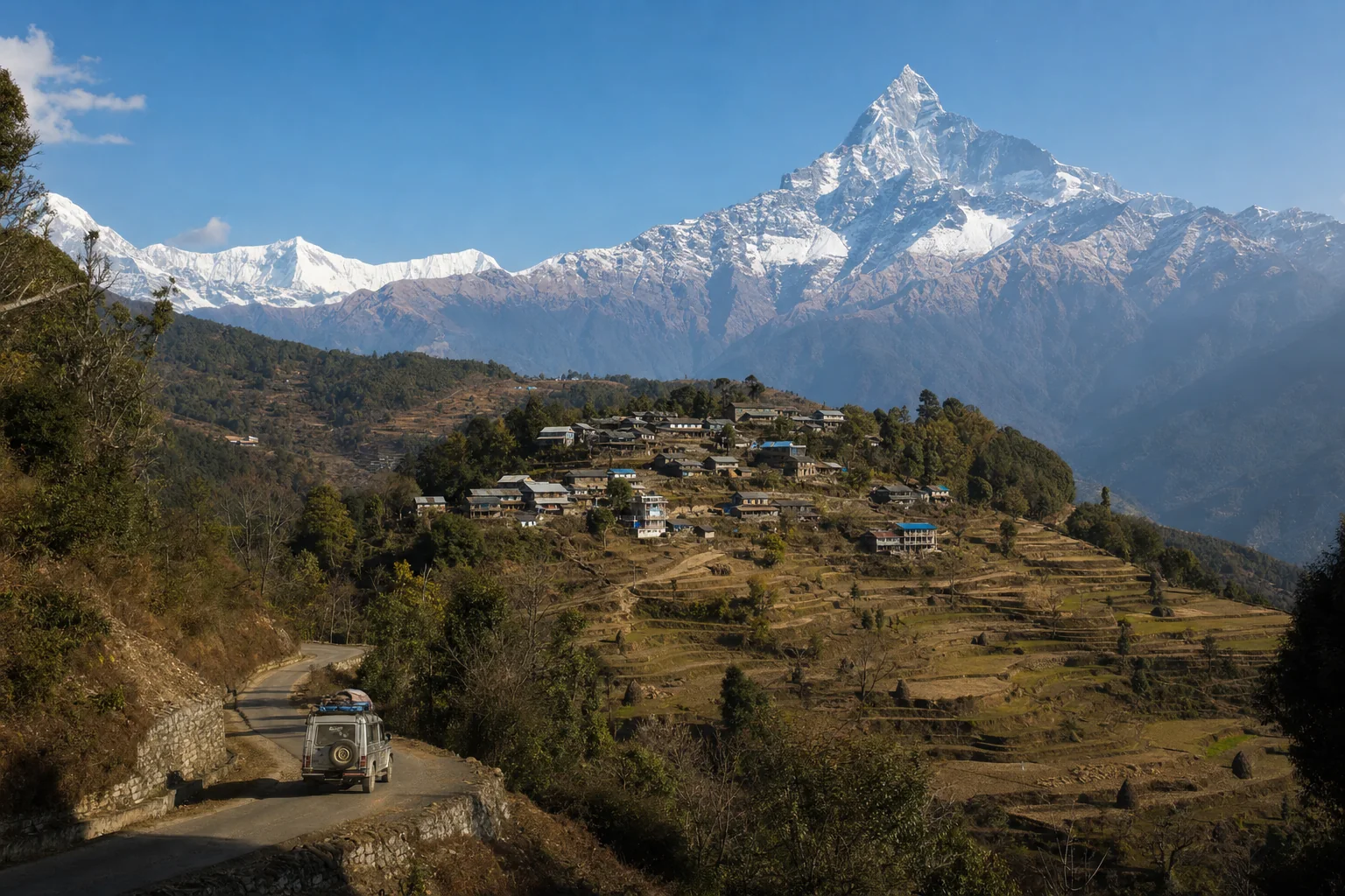 Illustrative route view for Pumdikot Option and Ghandruk